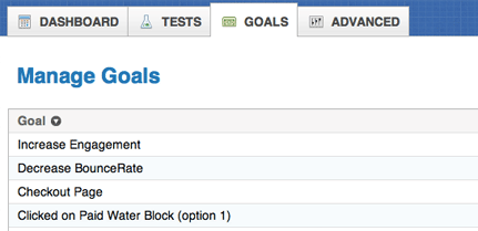Multiple A/B testing goals for Ledgen sites or e-commerce