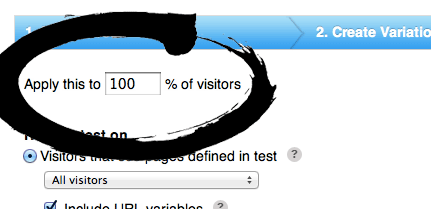 Throttle Traffic to A/B test