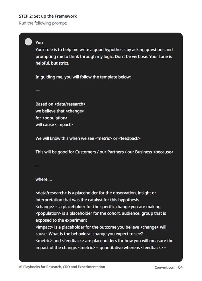 Hypothesis Generation playbook” or “Challenge playbook