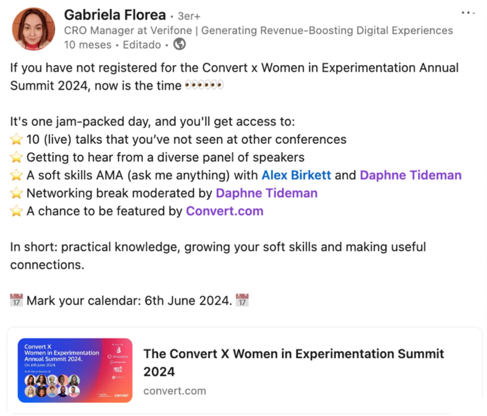 Gabriel, LinkedIn Post