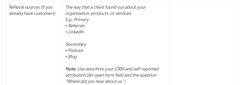Referral Sources