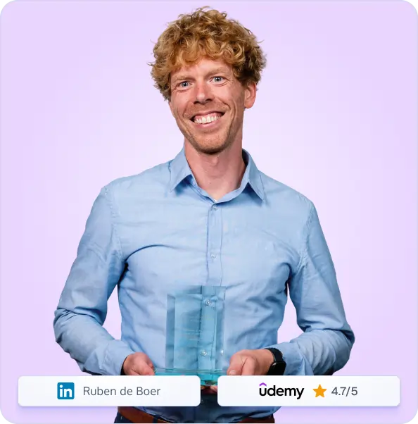 Ruben de Boer with LinkedIn and Udemy credentials