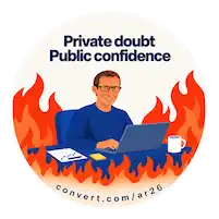 Sticker: Private doubt. Public confidence.