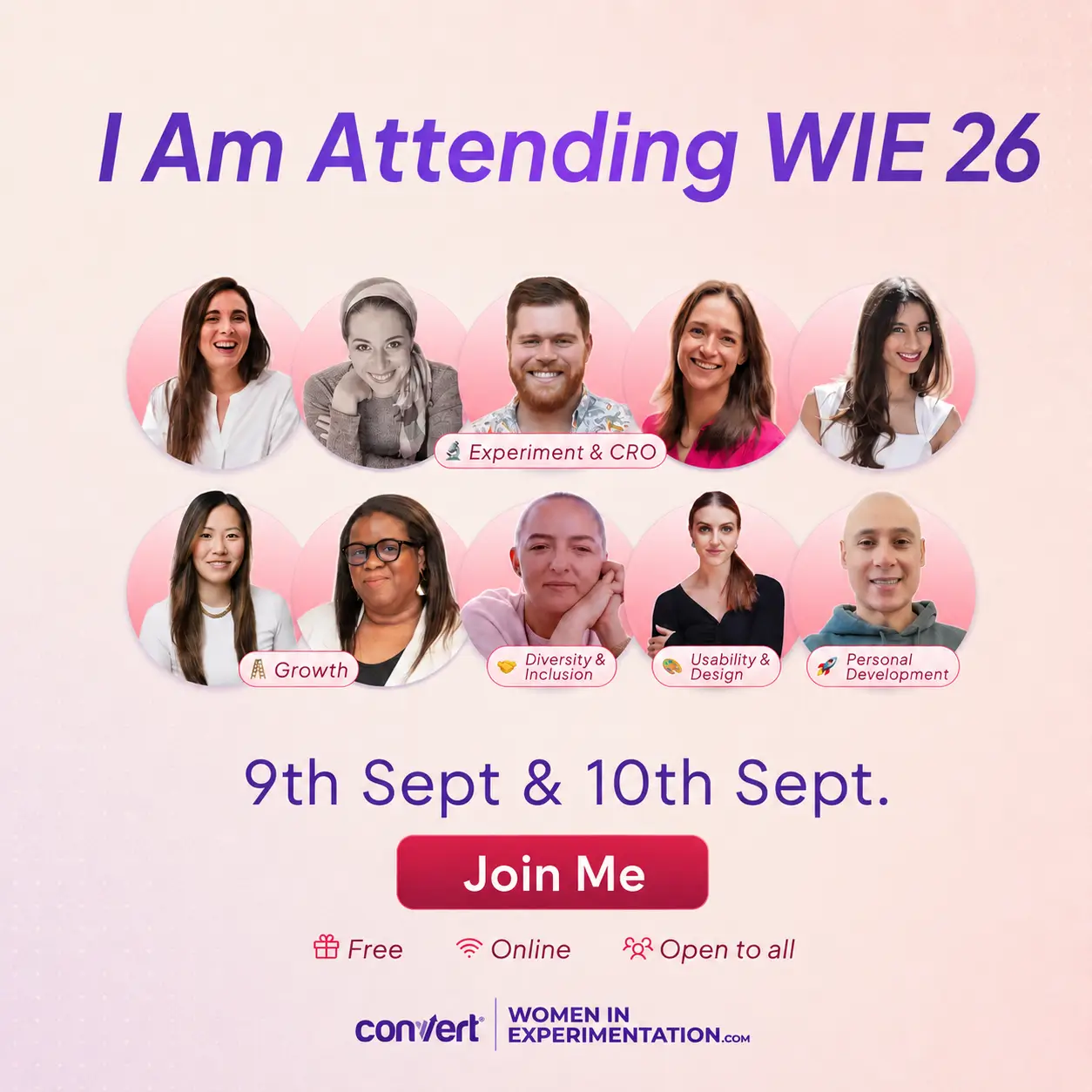 I Am Attending WIE 26 — Women in Experimentation Summit, 9th and 10th September.