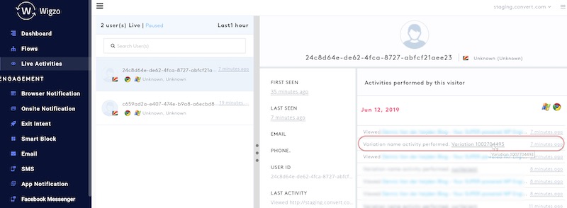 Wigzo Integration Screenshot - 2