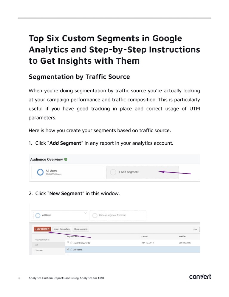 Custom Report Segments Ebook 3rd slide