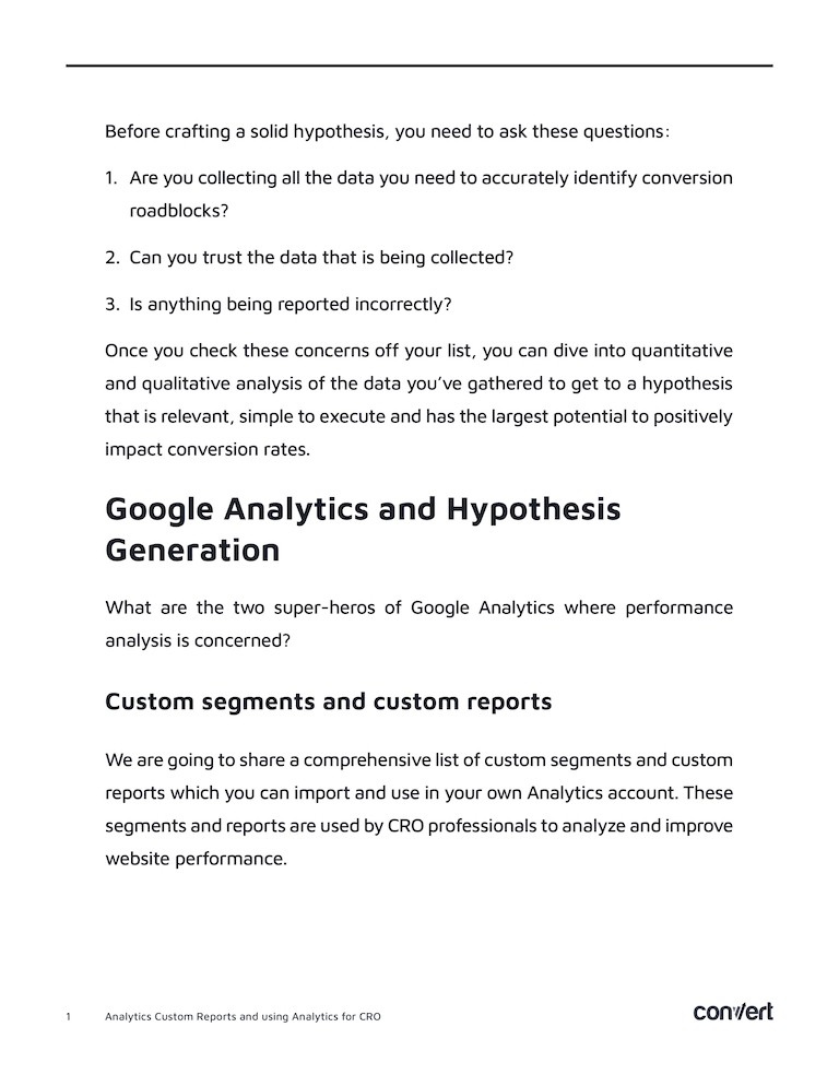 Custom Report Segments Ebook 1st slide