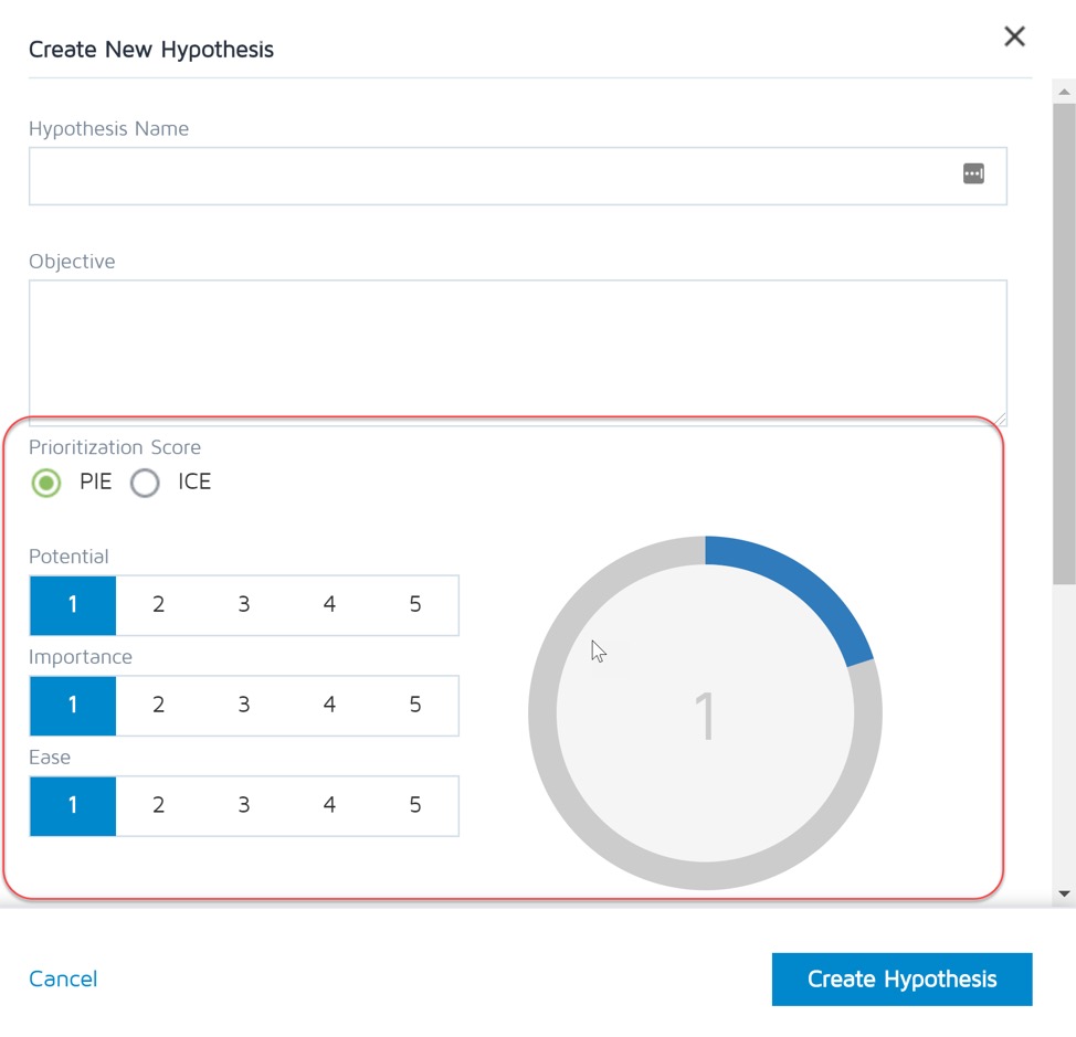 sort your hypotheses using a prioritization