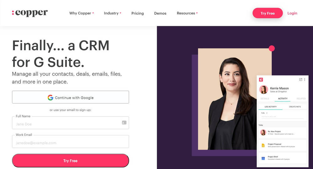 Alternative to Enterprise CRM Software - Copper CRM