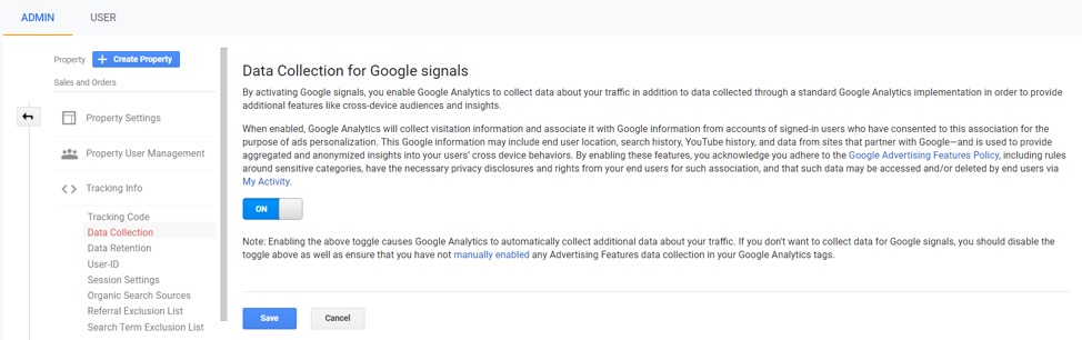 Data collection in Google Signals ePrivacy GDPR