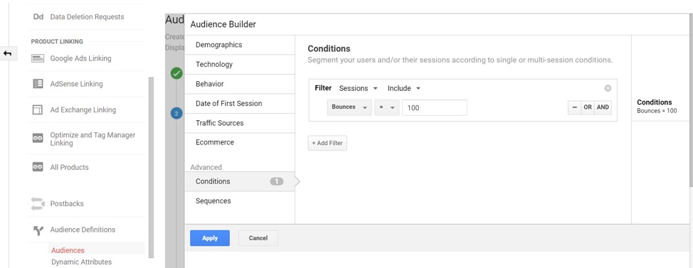 Audience Builder in Google Analytics