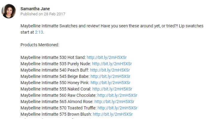 In the video description, she has also provided the links to these products so people can buy them directly