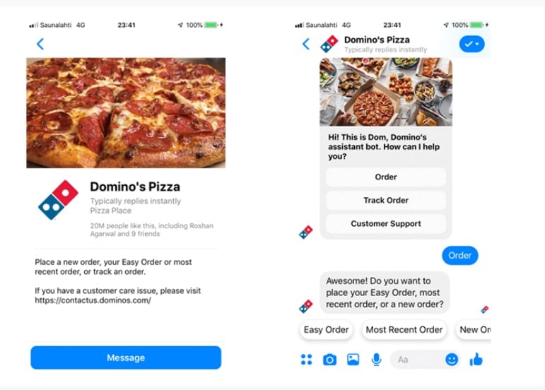 Domino's chat bot support copy persuasion science