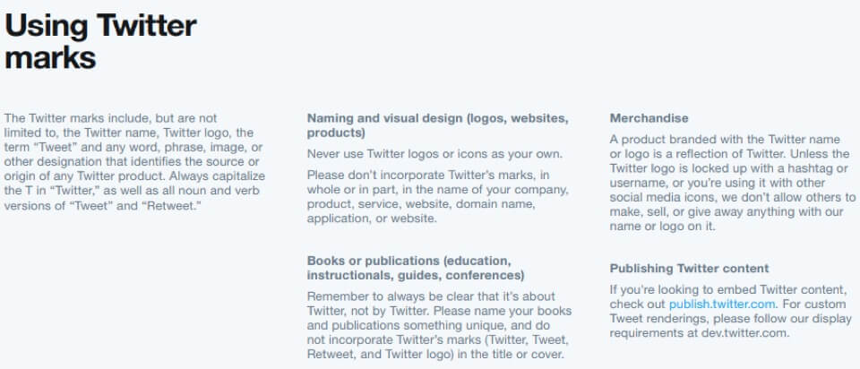 Twitter explicitly lists out how you can use "Twitter marks": 