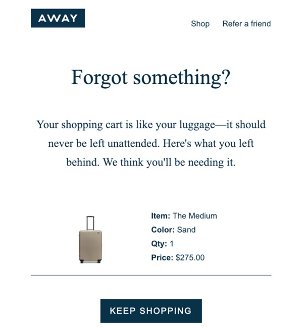abandoned cart email flow