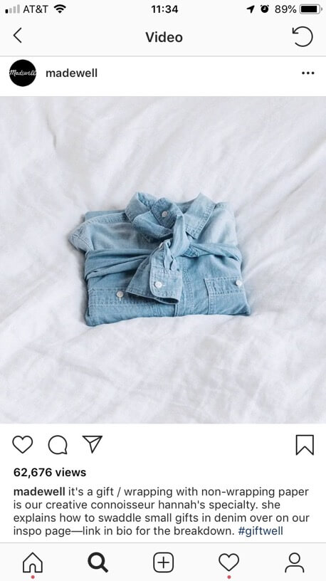 denim brand Madewell helps fans save the environment (and their wallets) during the holidays by sharing how they can use their clothing as wrapping paper