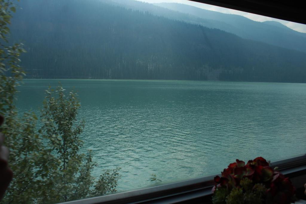 A lake view from my window, leaving the Rocky Mountains in B.C.