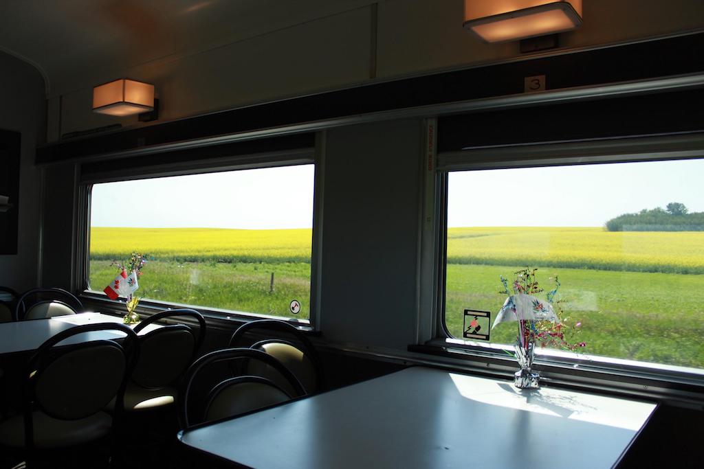 The lush prairies from the dining car.