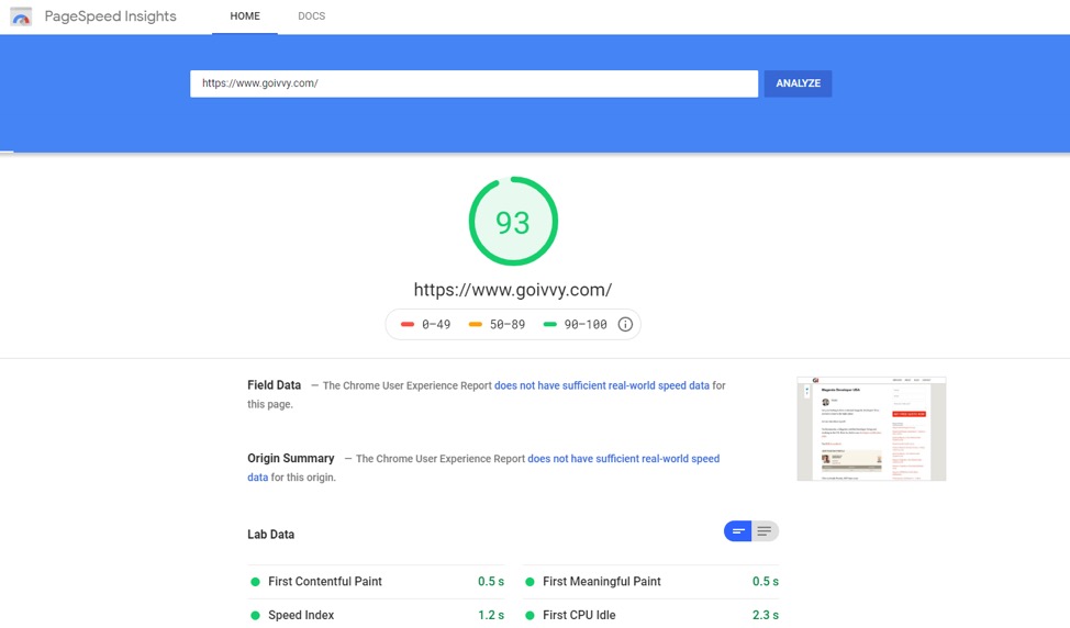 Google also has a tool that helps you figure out how fast is your website and how can you make it faster. 