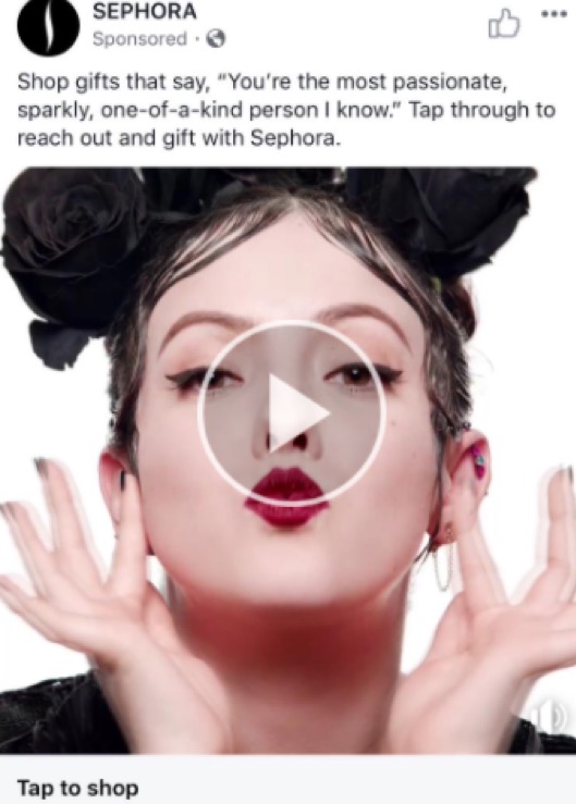 Optimize Facebook ads Sephora video ad