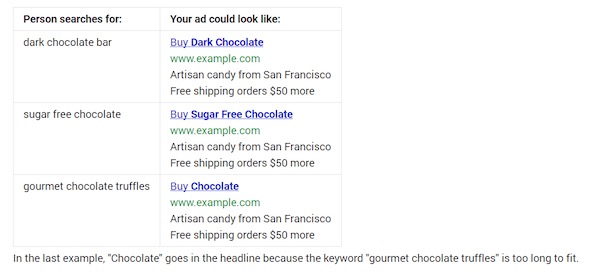 Use Adwords' Dynamic Keyword Insertion feature
