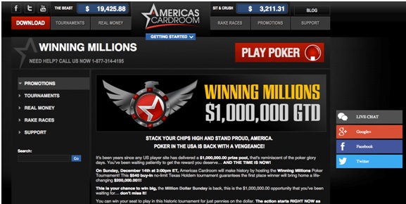 For ACR, the target was (obviously) the landing page for their Winning Millions tournament