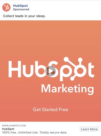 effective facebook ad example Hubspot
