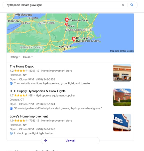 digital content marketing strategy 2021 Google local pack
