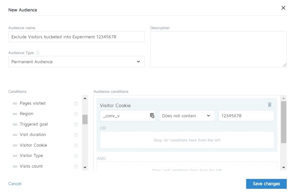 Convert Experiences including and excluding test visitors