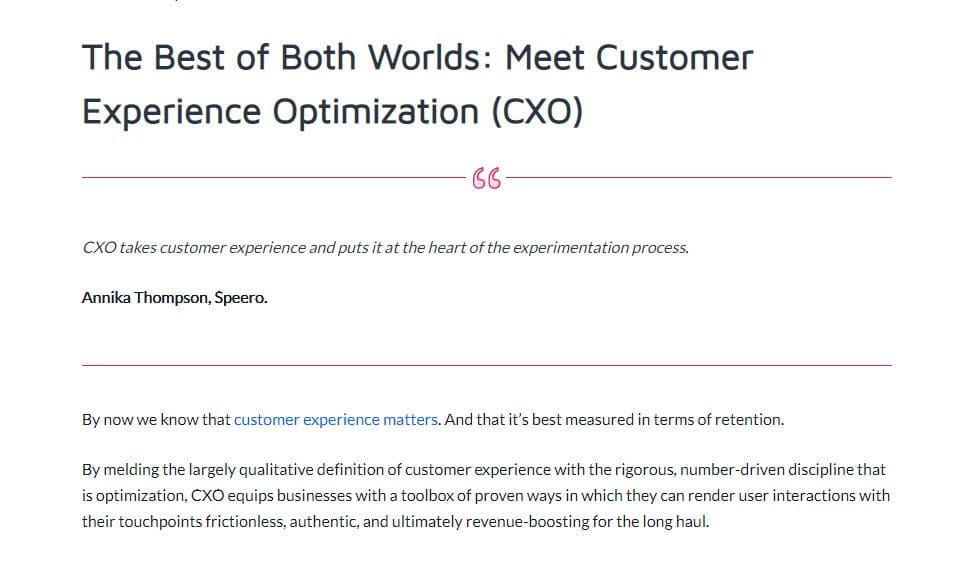 A/B testing and Customer Experience Optimization