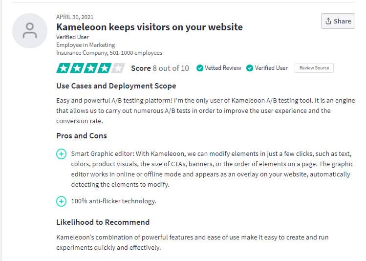 multivariate testing tools Kameloon review