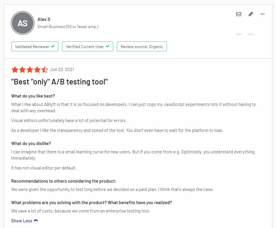 Shopify a/b testing tools ABLyft review