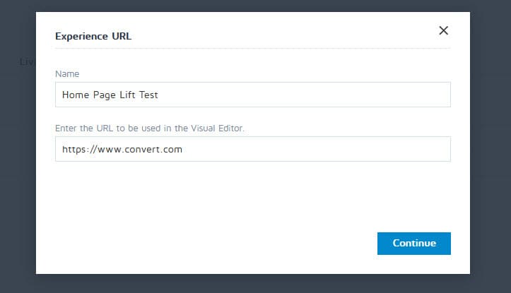 multivariate testing Convert Experiences add URL