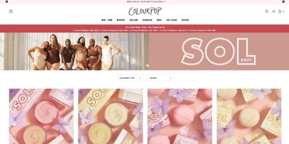 seo shopify store colourpop