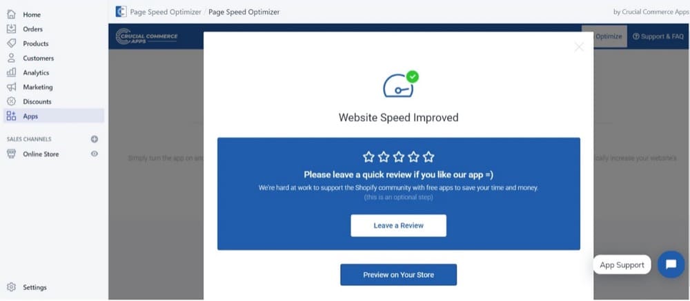 shopify app Speedster Page Speed Optimizer