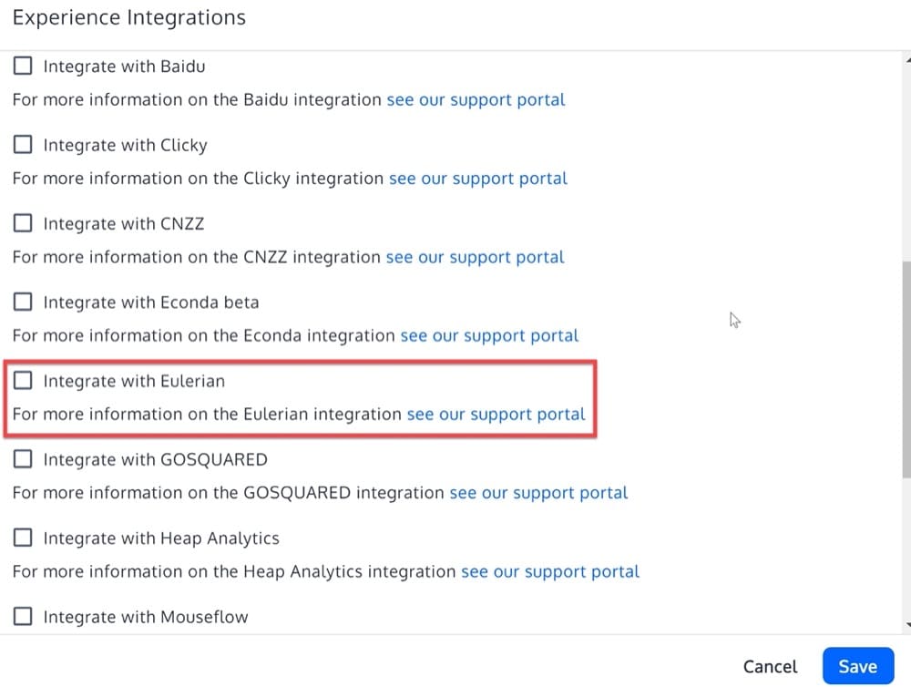 Eulerian Technologies Integration Screenshot - 1