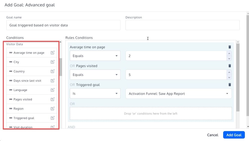 Advanced Goal Visitor Data in Convert Experiences