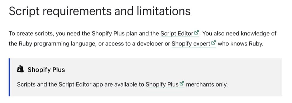 Shopify Plus Limitations