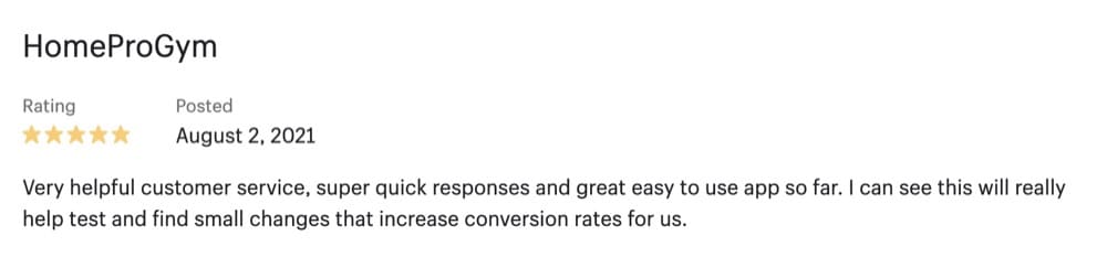 Elevate Product A/B Testing customer review