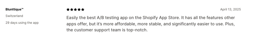 User review of Personizely on Shopify App Store