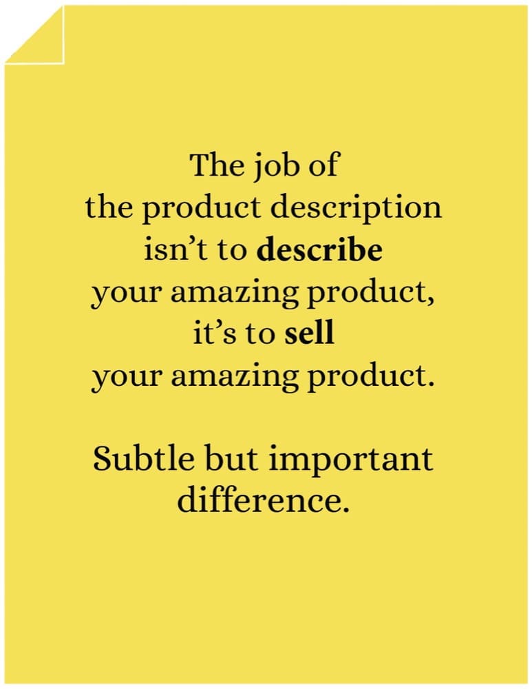 the job of the product description