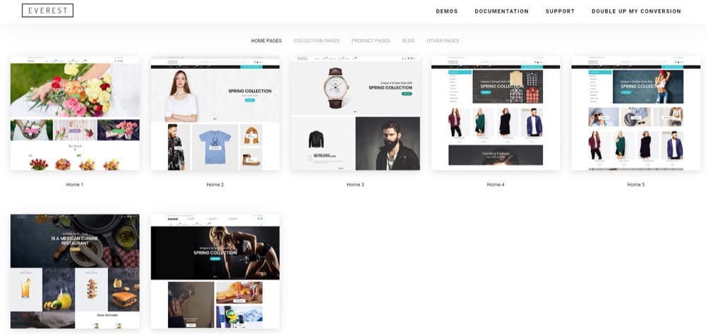 best converting Shopify theme Everest
