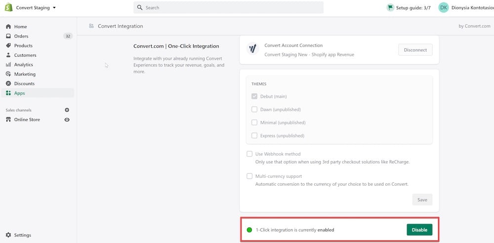 Convert One-Click Integration