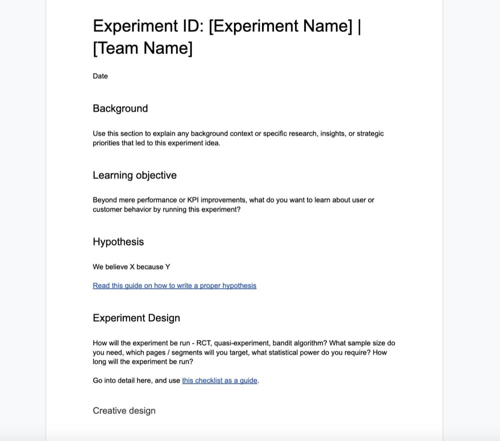 experiment document 