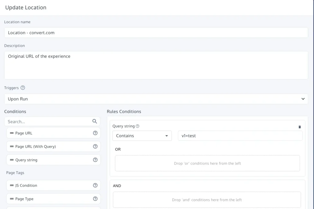 Site Area exclusion rule Convert Experiences