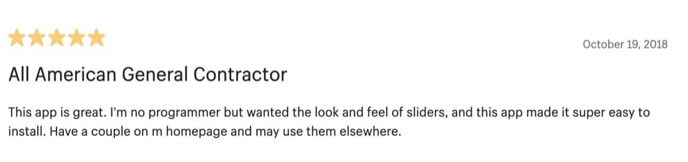 Master Slider - Image Slider Shopify slider app positive review