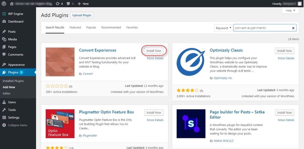Convert Experiences plugin for WordPress integration