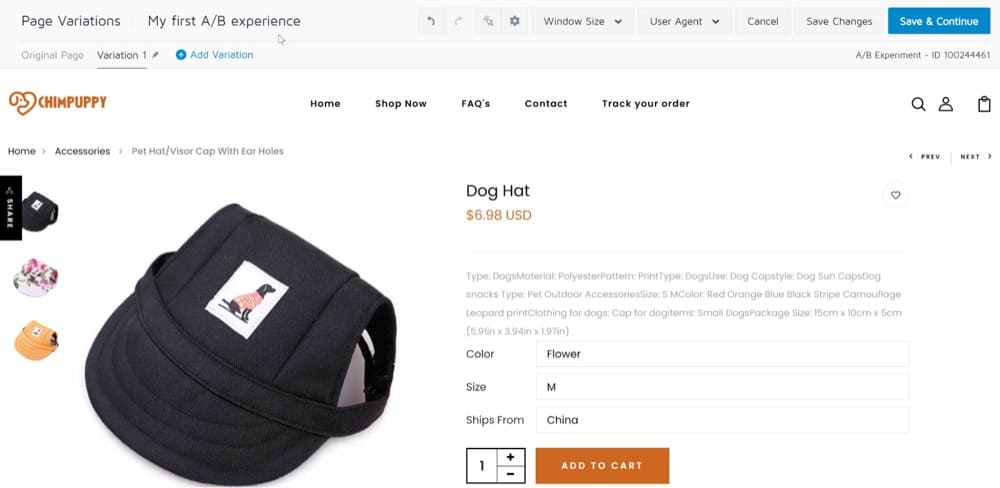Create alternative Shopify product summaries when doing A/B testing with Convert Experiences