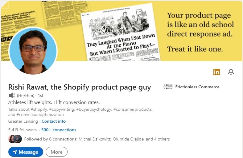 Rishi “The Shopify Product Page Guy” Rawat