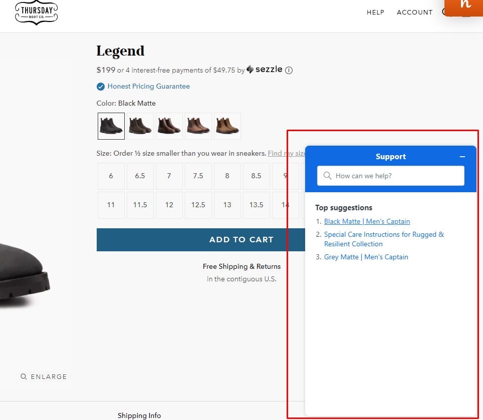 Shopify product page optimization customer service widget